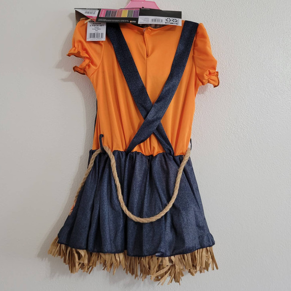 Fun World Girls 7/8 Scarecrow Costume 3 Piece Set - Picture 2 of 7